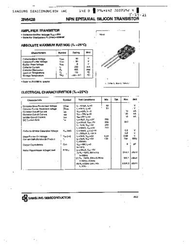 Samsung 2n6428  . Electronic Components Datasheets Active components Transistors Samsung 2n6428.pdf