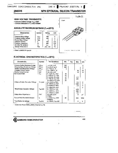 Samsung 2n6516  . Electronic Components Datasheets Active components Transistors Samsung 2n6516.pdf