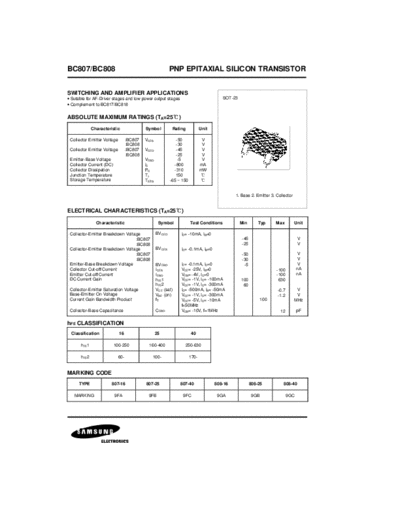 Samsung bc807 bc808  . Electronic Components Datasheets Active components Transistors Samsung bc807_bc808.pdf
