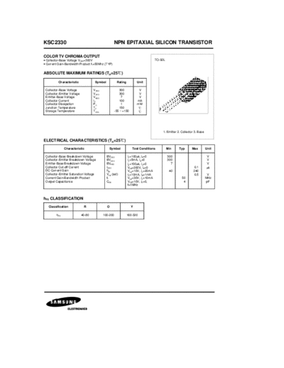 Samsung ksc2330  . Electronic Components Datasheets Active components Transistors Samsung ksc2330.pdf