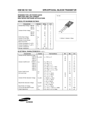 Samsung kse180  . Electronic Components Datasheets Active components Transistors Samsung kse180.pdf