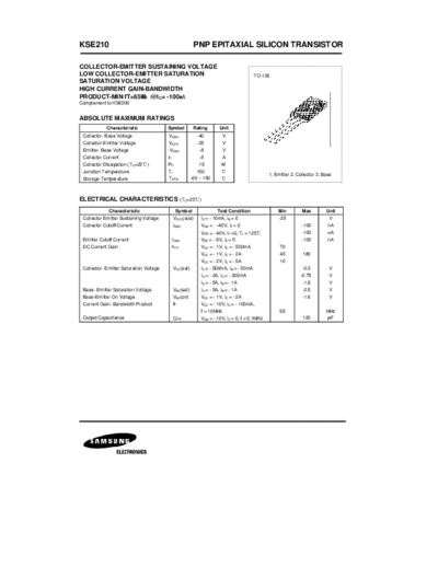 Samsung kse210  . Electronic Components Datasheets Active components Transistors Samsung kse210.pdf