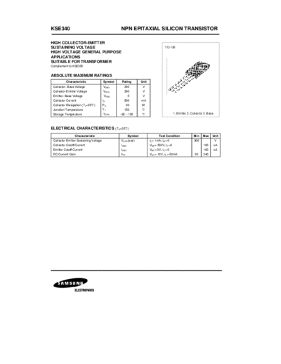 Samsung kse340  . Electronic Components Datasheets Active components Transistors Samsung kse340.pdf