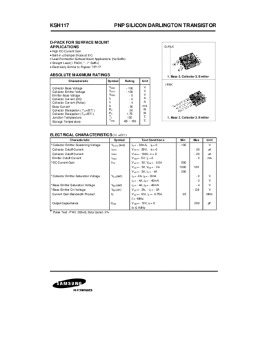Samsung ksh117  . Electronic Components Datasheets Active components Transistors Samsung ksh117.pdf