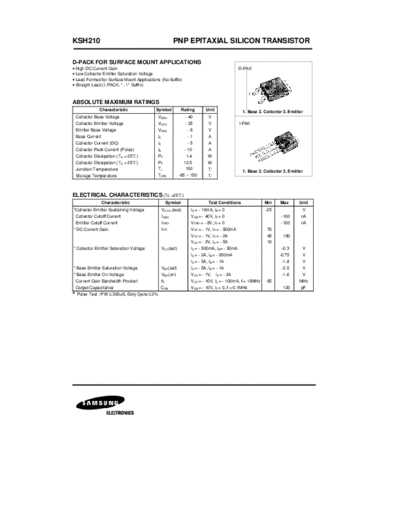 Samsung ksh210  . Electronic Components Datasheets Active components Transistors Samsung ksh210.pdf