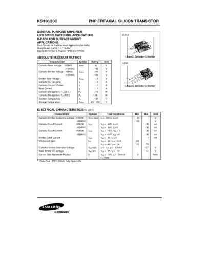 Samsung ksh30  . Electronic Components Datasheets Active components Transistors Samsung ksh30.pdf