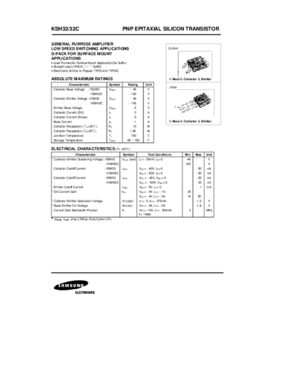 Samsung ksh32  . Electronic Components Datasheets Active components Transistors Samsung ksh32.pdf