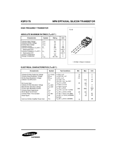 Samsung ksp5179  . Electronic Components Datasheets Active components Transistors Samsung ksp5179.pdf