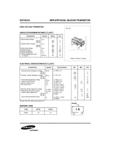 . Electronic Components Datasheets kst42  . Electronic Components Datasheets Active components Transistors Samsung kst42.pdf