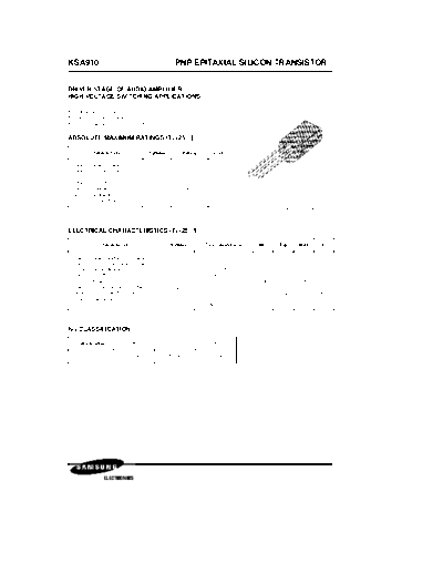 Samsung ksa910  . Electronic Components Datasheets Active components Transistors Samsung ksa910.pdf