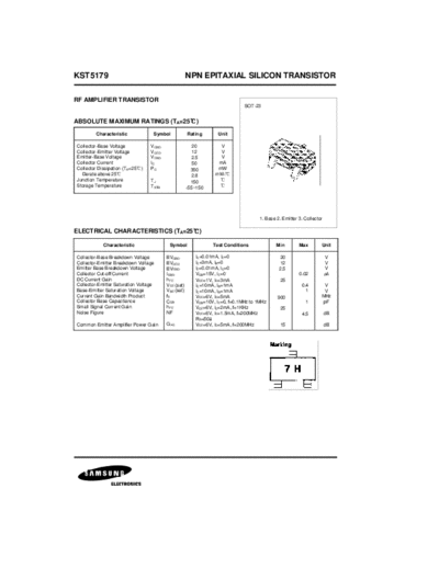 Samsung kst5179  . Electronic Components Datasheets Active components Transistors Samsung kst5179.pdf