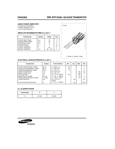 Samsung ksa928a  . Electronic Components Datasheets Active components Transistors Samsung ksa928a.pdf