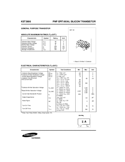 Samsung kst3906  . Electronic Components Datasheets Active components Transistors Samsung kst3906.pdf