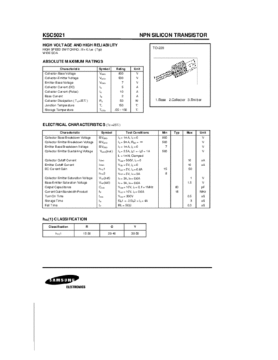 Samsung ksc5021p  . Electronic Components Datasheets Active components Transistors Samsung ksc5021p.pdf