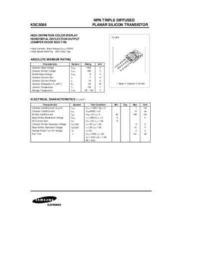 Samsung ksc5086  . Electronic Components Datasheets Active components Transistors Samsung ksc5086.pdf