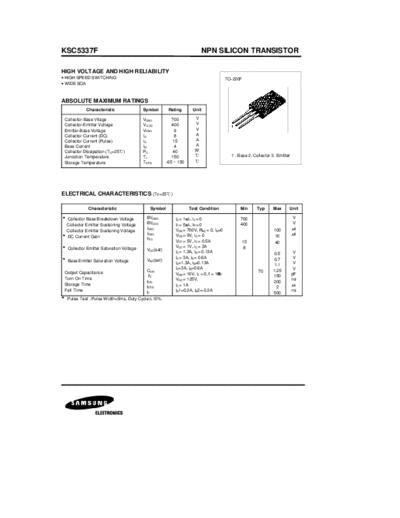 Samsung ksc5337f  . Electronic Components Datasheets Active components Transistors Samsung ksc5337f.pdf