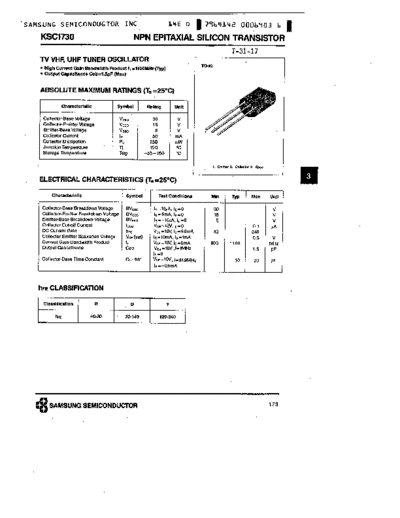 Samsung ksc1730  . Electronic Components Datasheets Active components Transistors Samsung ksc1730.pdf