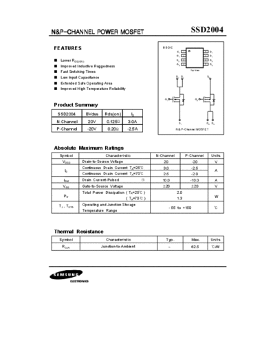 Samsung ssd2004  . Electronic Components Datasheets Active components Transistors Samsung ssd2004.pdf