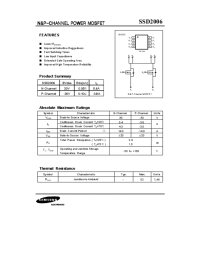 Samsung ssd2006  . Electronic Components Datasheets Active components Transistors Samsung ssd2006.pdf