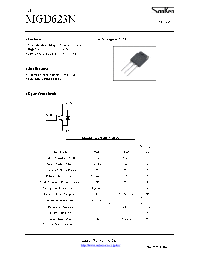 Sanken mgd623n  . Electronic Components Datasheets Active components Transistors Sanken mgd623n.pdf