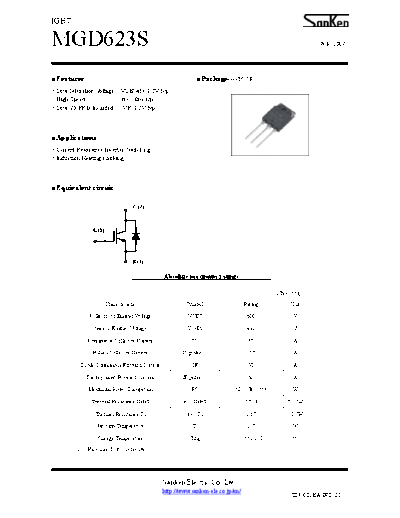 Sanken mgd623s  . Electronic Components Datasheets Active components Transistors Sanken mgd623s.pdf