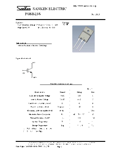 Sanken fgm623s  . Electronic Components Datasheets Active components Transistors Sanken fgm623s.pdf