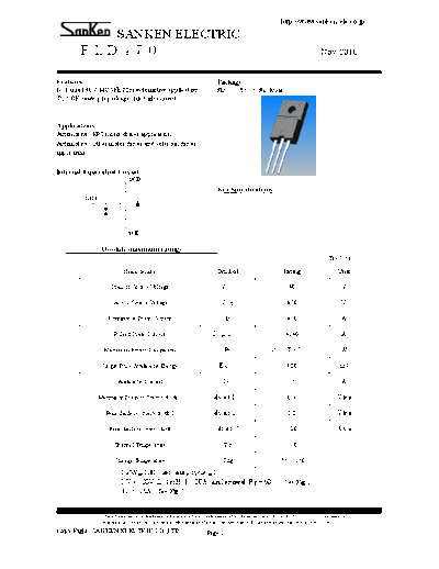 . Electronic Components Datasheets fld470  . Electronic Components Datasheets Active components Transistors Sanken fld470.pdf