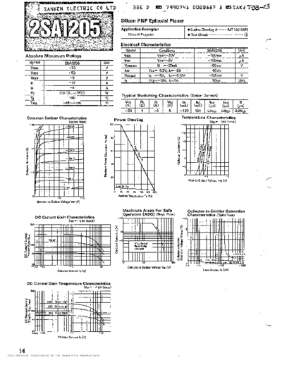 Sanken 2sa1205  . Electronic Components Datasheets Active components Transistors Sanken 2sa1205.pdf