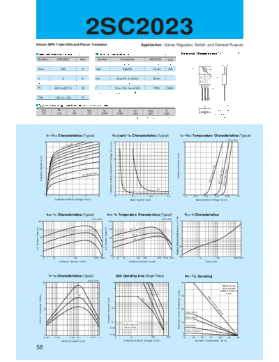 Sanken 2sc2023  . Electronic Components Datasheets Active components Transistors Sanken 2sc2023.pdf