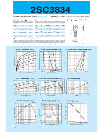 Sanken 2sc3834  . Electronic Components Datasheets Active components Transistors Sanken 2sc3834.pdf