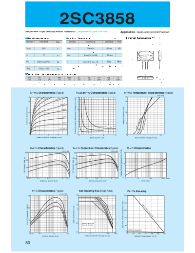 Sanken 2sc3858  . Electronic Components Datasheets Active components Transistors Sanken 2sc3858.pdf