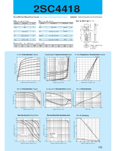 Sanken 2sc4418  . Electronic Components Datasheets Active components Transistors Sanken 2sc4418.pdf