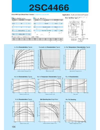 Sanken 2sc4466  . Electronic Components Datasheets Active components Transistors Sanken 2sc4466.pdf