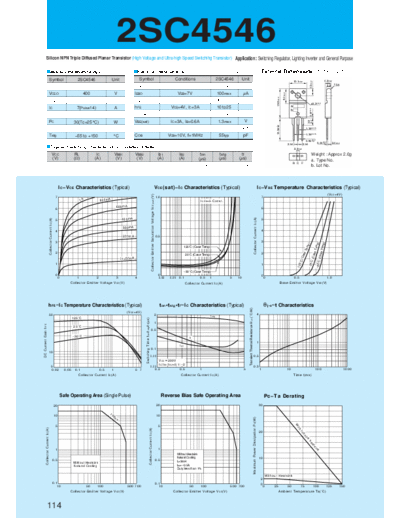 Sanken 2sc4546  . Electronic Components Datasheets Active components Transistors Sanken 2sc4546.pdf