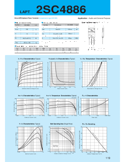 Sanken 2sc4886  . Electronic Components Datasheets Active components Transistors Sanken 2sc4886.pdf