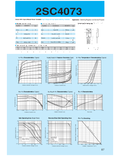 Sanken 2sc4073  . Electronic Components Datasheets Active components Transistors Sanken 2sc4073.pdf