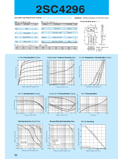 Sanken 2sc4296  . Electronic Components Datasheets Active components Transistors Sanken 2sc4296.pdf