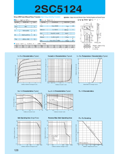 Sanken 2sc5124  . Electronic Components Datasheets Active components Transistors Sanken 2sc5124.pdf