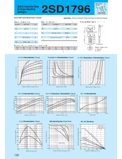 Sanken 2sd1796  . Electronic Components Datasheets Active components Transistors Sanken 2sd1796.pdf
