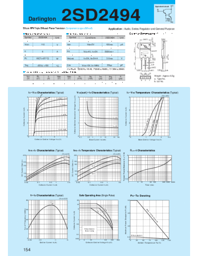 Sanken 2sd2494  . Electronic Components Datasheets Active components Transistors Sanken 2sd2494.pdf