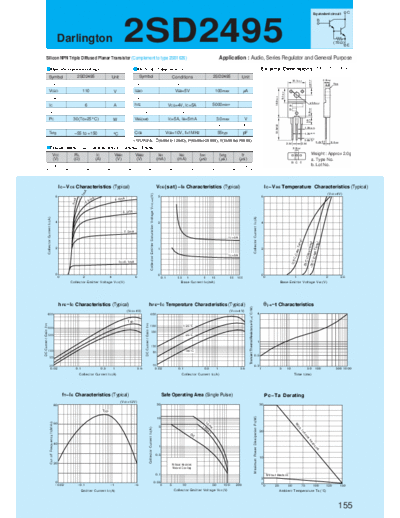 Sanken 2sd2495  . Electronic Components Datasheets Active components Transistors Sanken 2sd2495.pdf