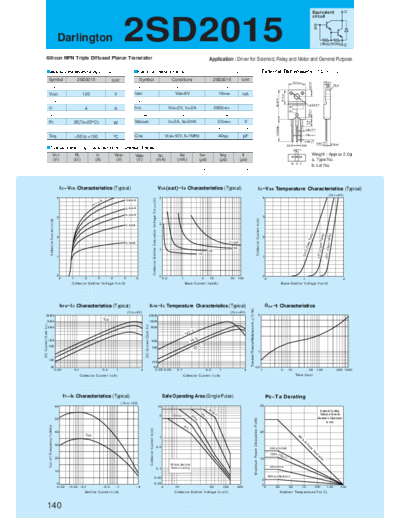 Sanken 2sd2015  . Electronic Components Datasheets Active components Transistors Sanken 2sd2015.pdf