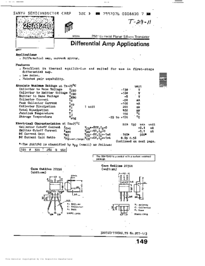 Sanyo 2sa1240  . Electronic Components Datasheets Active components Transistors Sanyo 2sa1240.pdf