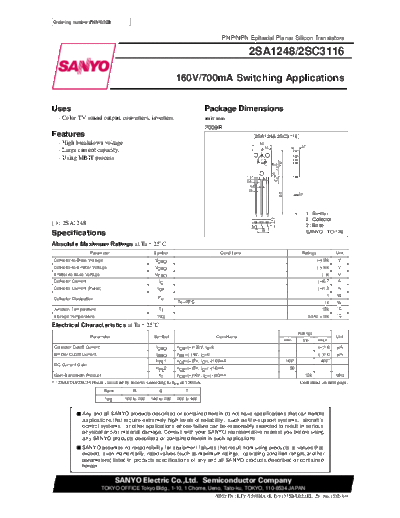 Sanyo 2sa1248  . Electronic Components Datasheets Active components Transistors Sanyo 2sa1248.pdf