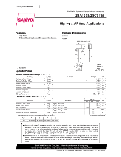 Sanyo 2sa1253  . Electronic Components Datasheets Active components Transistors Sanyo 2sa1253.pdf