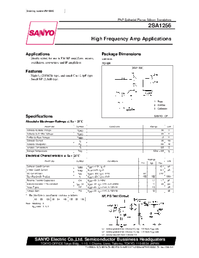 Sanyo 2sa1256  . Electronic Components Datasheets Active components Transistors Sanyo 2sa1256.pdf
