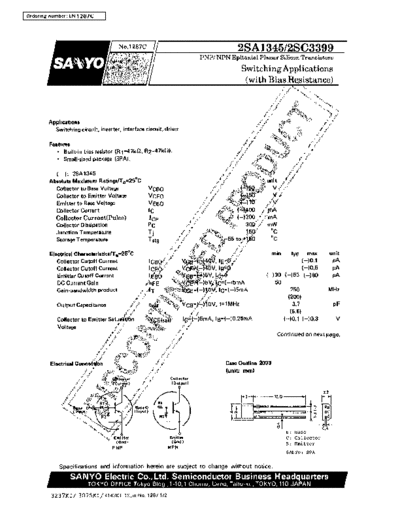 Sanyo 2sa1345  . Electronic Components Datasheets Active components Transistors Sanyo 2sa1345.pdf