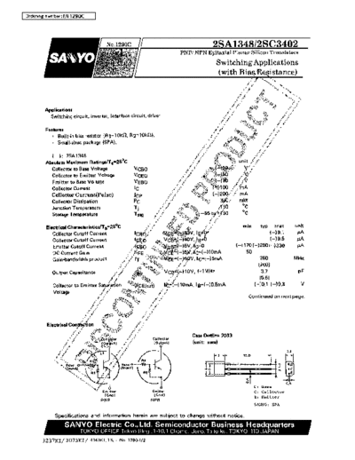 Sanyo 2sa1348  . Electronic Components Datasheets Active components Transistors Sanyo 2sa1348.pdf