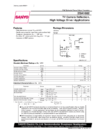 Sanyo 2sa1682  . Electronic Components Datasheets Active components Transistors Sanyo 2sa1682.pdf