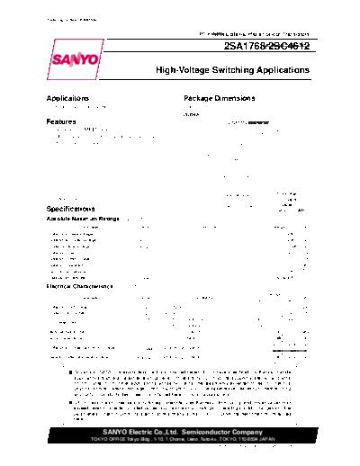 Sanyo 2sa1768  . Electronic Components Datasheets Active components Transistors Sanyo 2sa1768.pdf